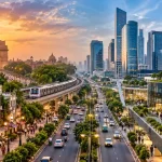 Delhi vs Gurgaon comparison showing Delhi’s iconic heritage, metro connectivity, busy roads, and Gurgaon’s modern skyscrapers and corporate lifestyle.